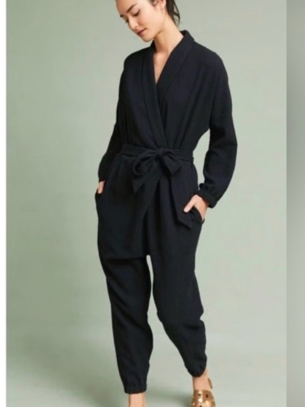 Hei Hei Black Tie-Waist Jumpsuit for Women NWT